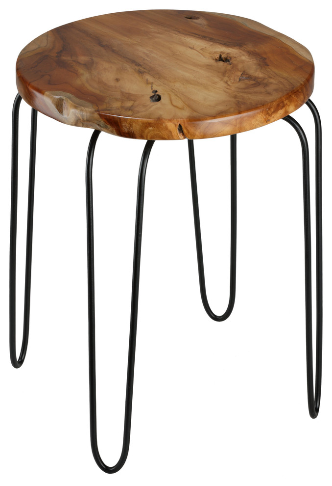 Bare Decor Lacie Accent End Table With round Solid Teak Root Top   Industrial   Side Tables And End Tables   by CozyStreet  Houzz