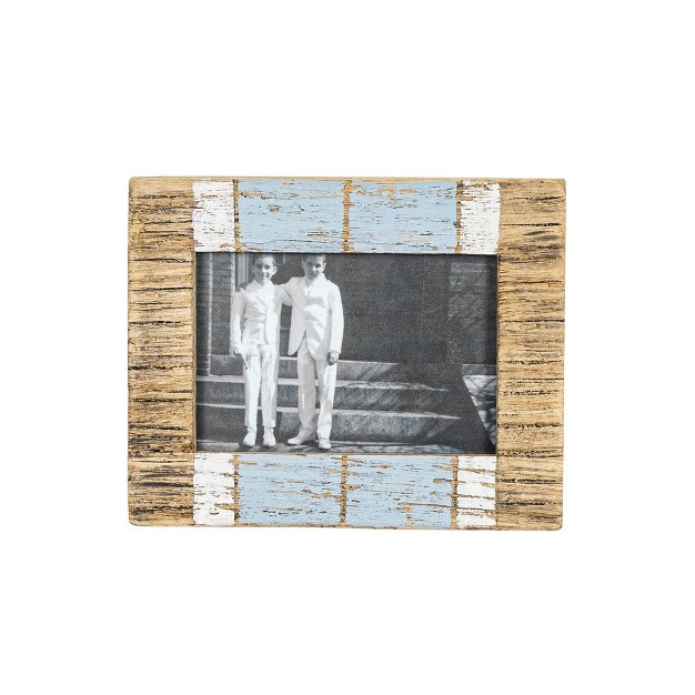 4x6 Inch Washed Driftwood Picture Frame Blue Wood Mdf amp Glass By Foreside Home amp Garden