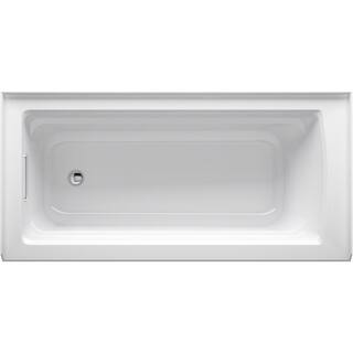 KOHLER Archer 66 in. x 32 in. Soaking Bathtub with Left-Hand Drain in White K-1948-LA-0