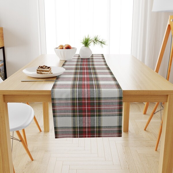 Fabstyles Celebration Plaid Cotton Table Runner Machine Washable