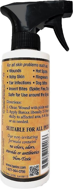 Banixx Pet Care+ Wound Care and Anti-Itch Spray for Dogs， Cats and Small Pets