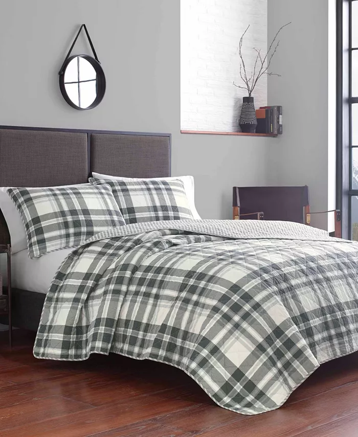 Eddie Bauer Coal Creek Plaid Quilt Set， Full Queen