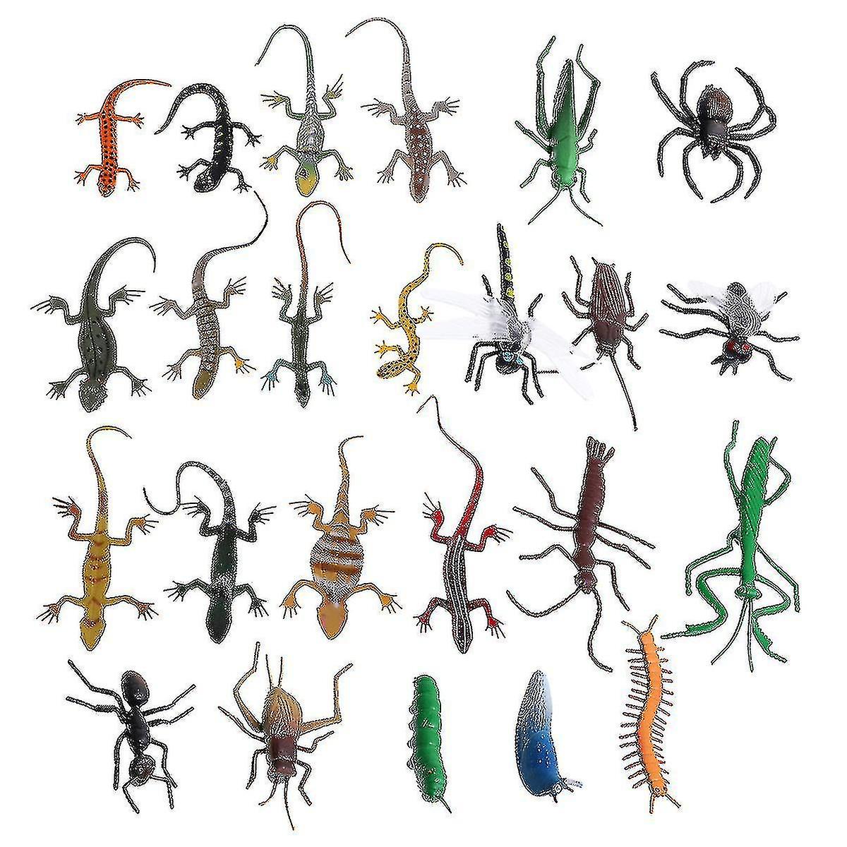 24pcs Plastic Lizards Toy Artificial Insect Reptile Lizard Educational Toys