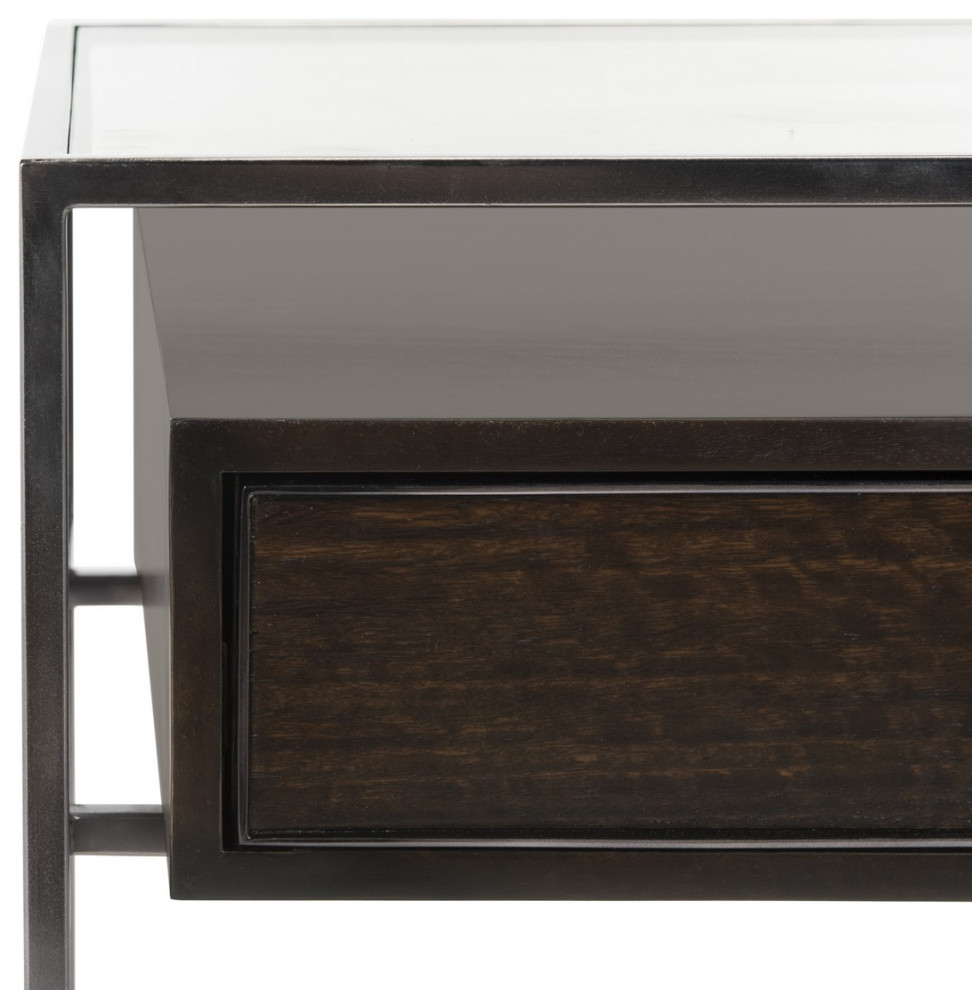 Lamar Glass Side Table   Transitional   Side Tables And End Tables   by Rustic Home Furniture Deco  Houzz