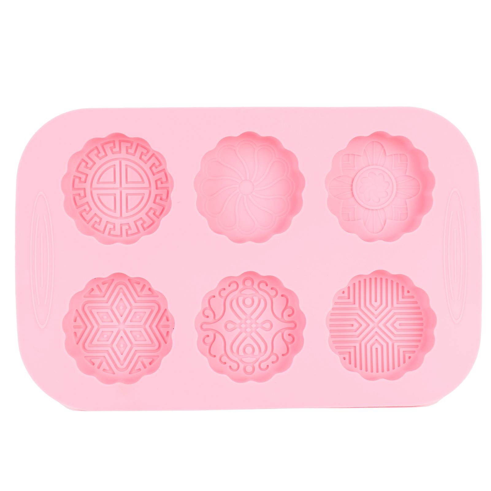 6grid Mooncake Silicone Mold Diy Baking Handmade Soap Mold For Dessert Kitchen Tool