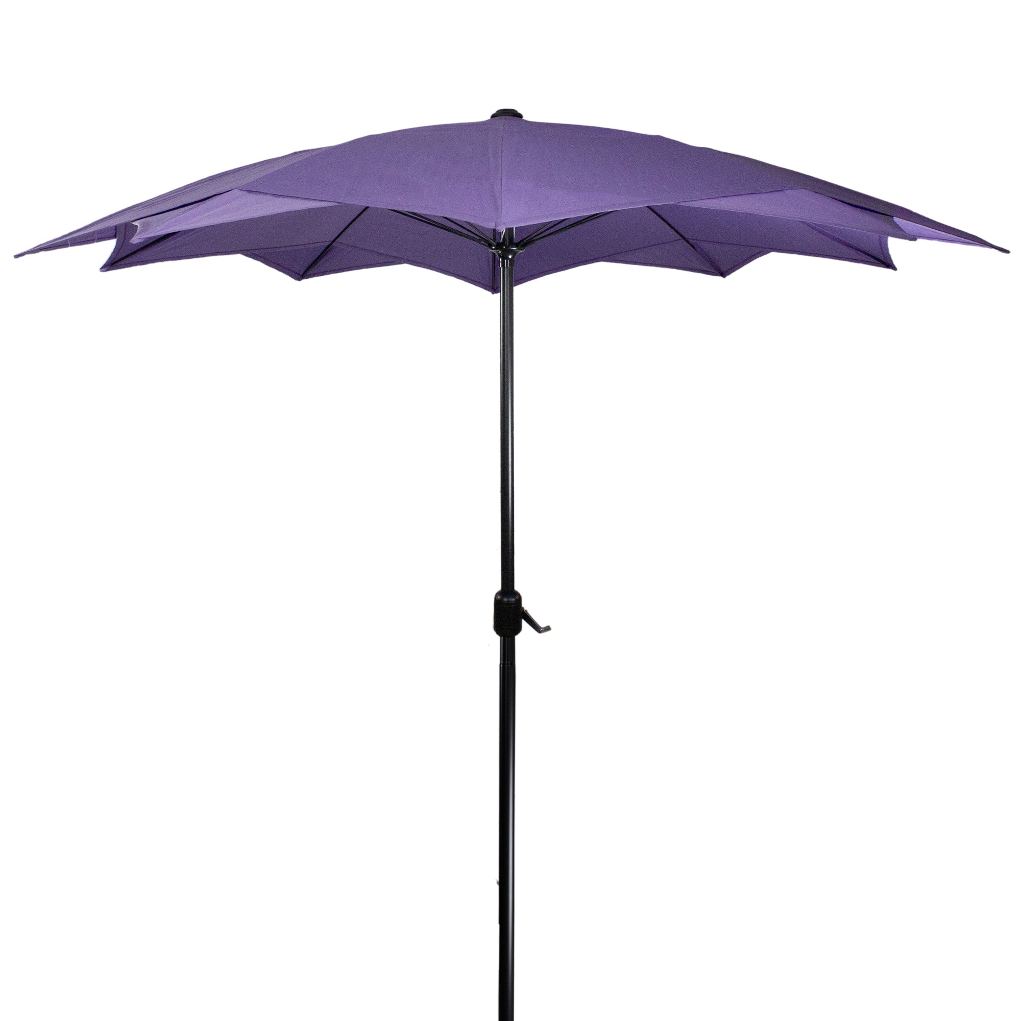 8.85ft Outdoor Patio Lotus Umbrella with Hand Crank, Purple