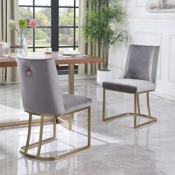 Velvet Upolstered Side Dining Chairs(Set of 2)