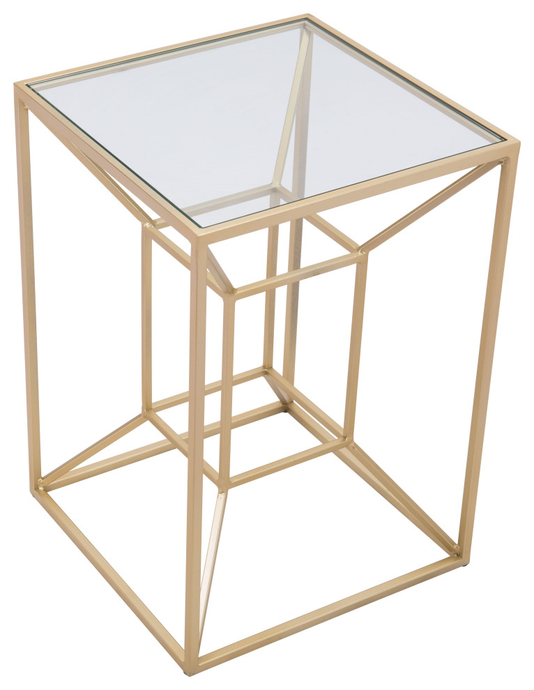 Canyon Side Table Gold   Contemporary   Side Tables And End Tables   by Zuo Modern Contemporary  Houzz