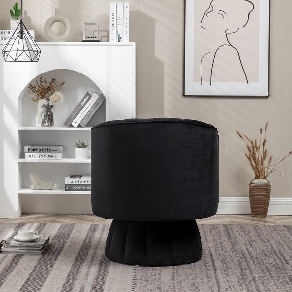 SEYNAR Modern Glam Velvet Upholstered Swivel Accent Arm Barrel Chair for Living Room