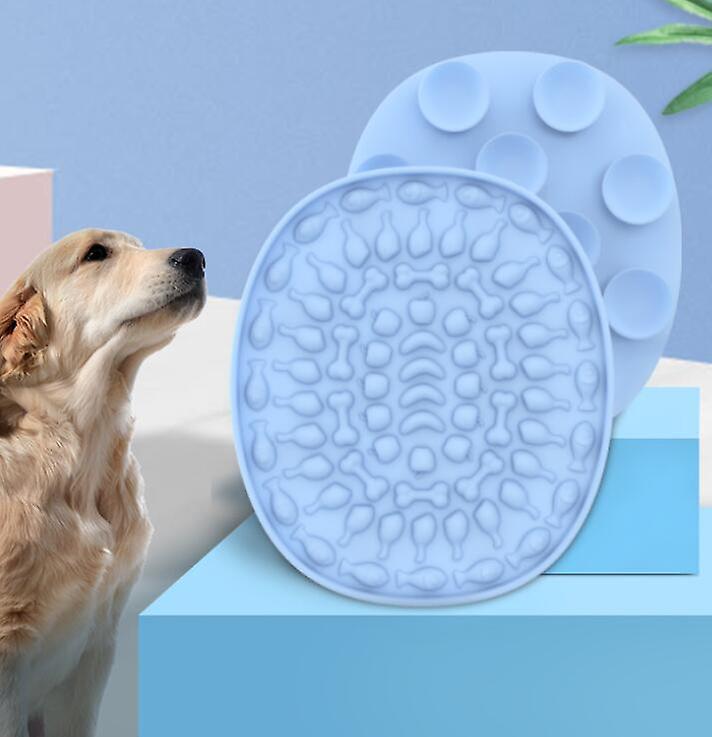 Miman Dog Lick Pad Dog Washing Distraction Device Slow Eating Lick Mat For Dogs Peanut Blue