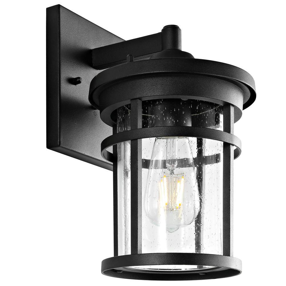 SAFAVIEH Senta 1-Light Black Outdoor Wall Lantern Sconce PLT4001A