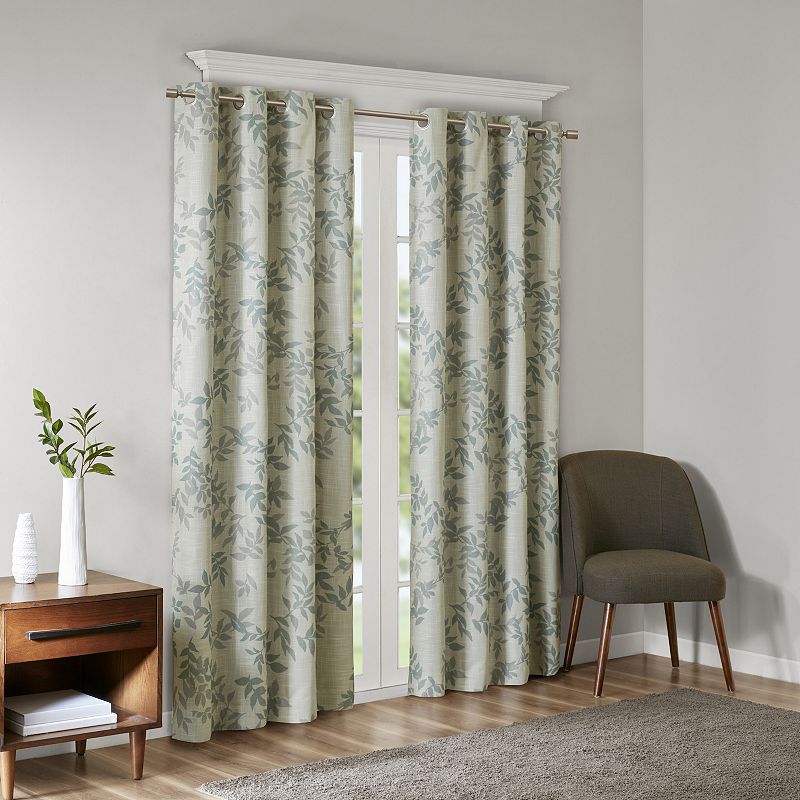 SunSmart Blackout 1-Panel April Botanical Window Curtain