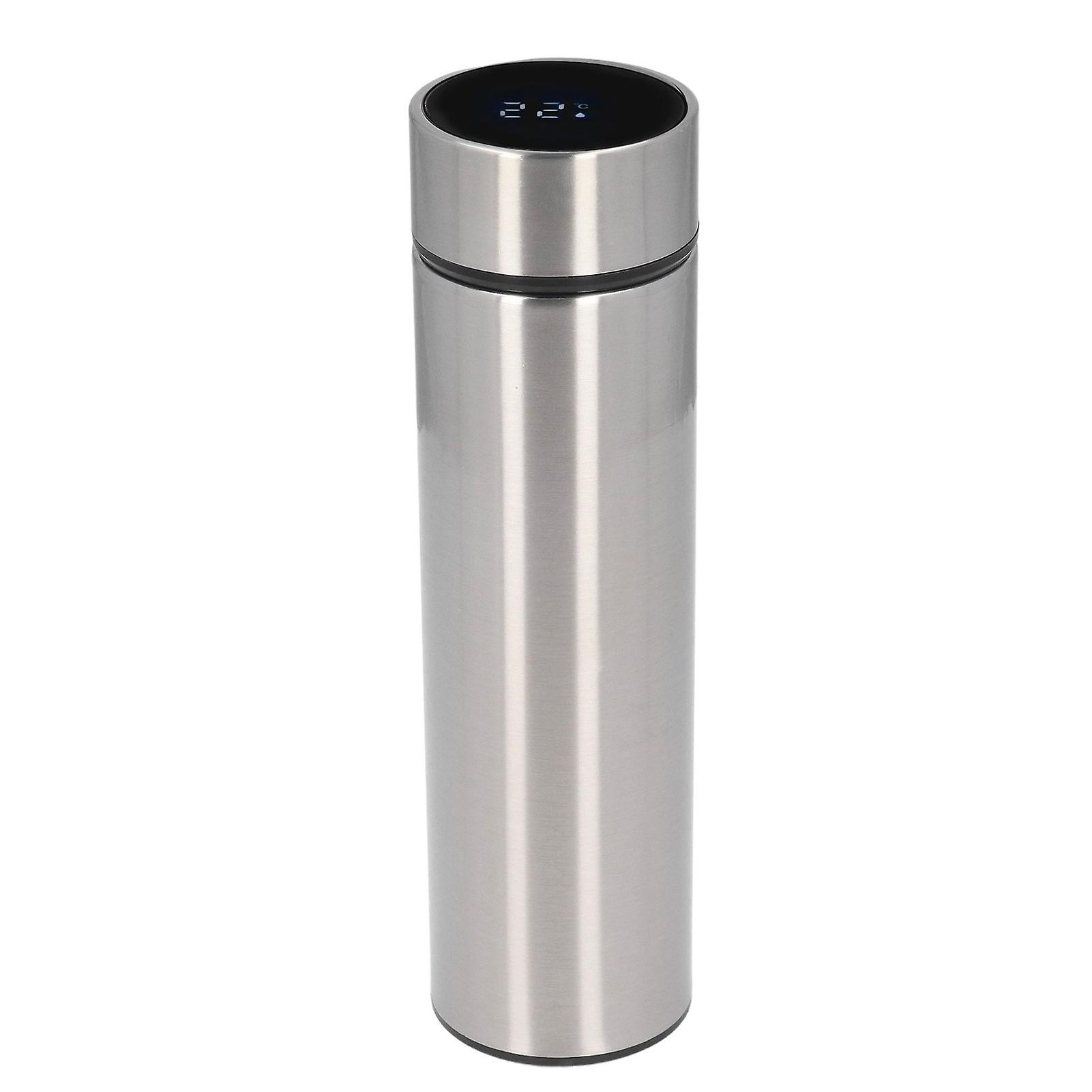 Smart Water Bottle 500ml Led Display Food Grade Stainless Steel Wide Application Detachable Filter Led Water Bottlesilver