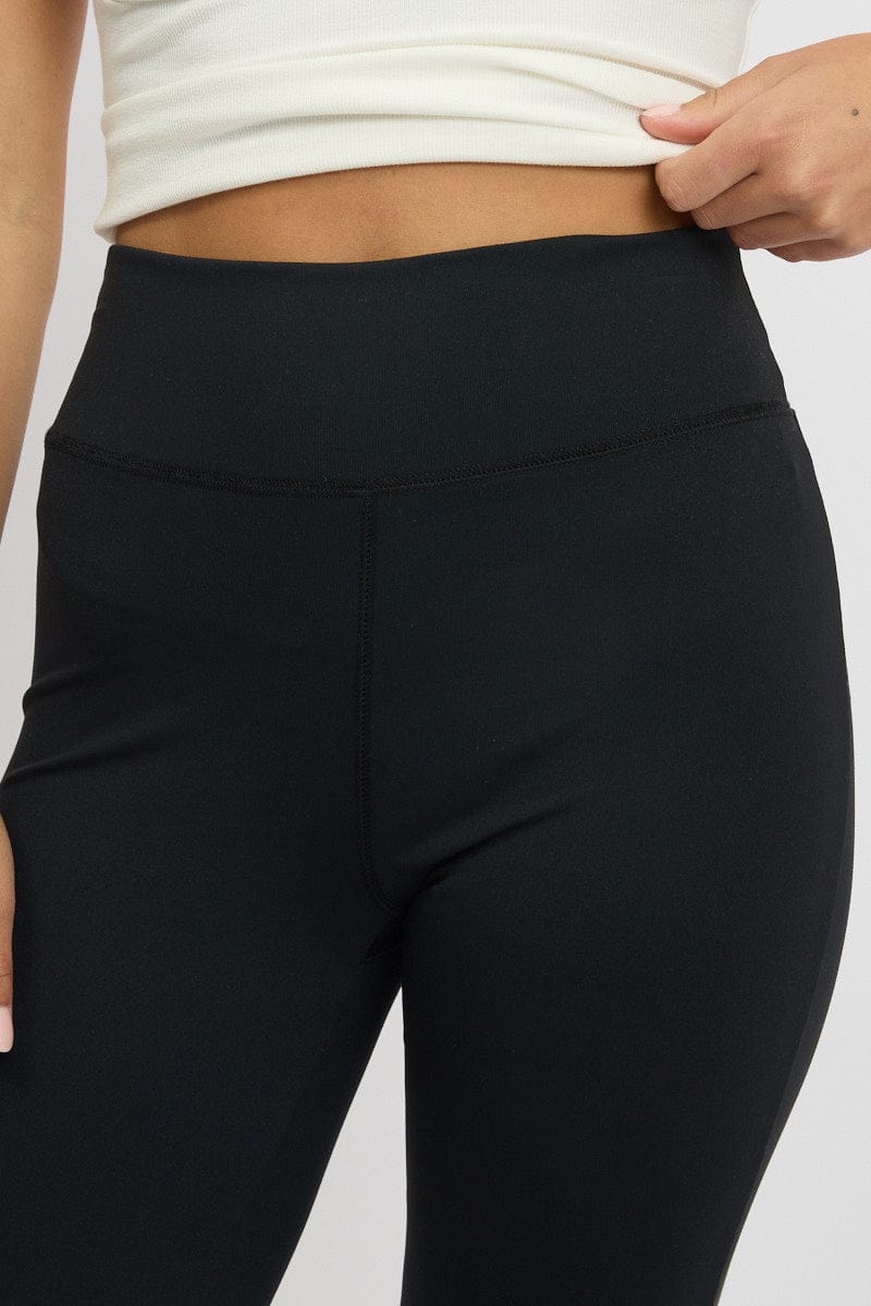 Black Flared Leggings High Rise Pants