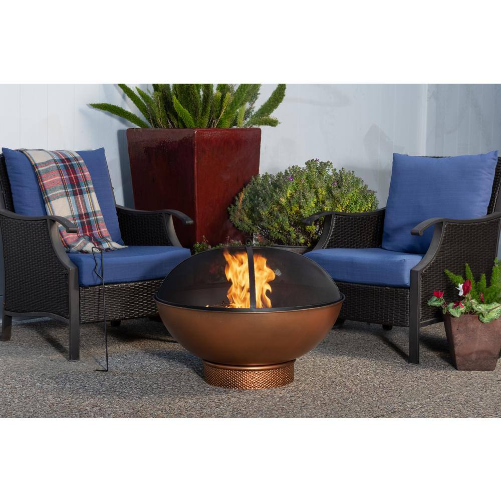 Bond Tazon 30 in. Steel Wood Burning Fire Pit with Lid and Poker 51578