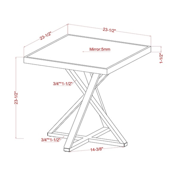 Furniture of America Marchat Glam Chrome 23-in Mirror Top End Table