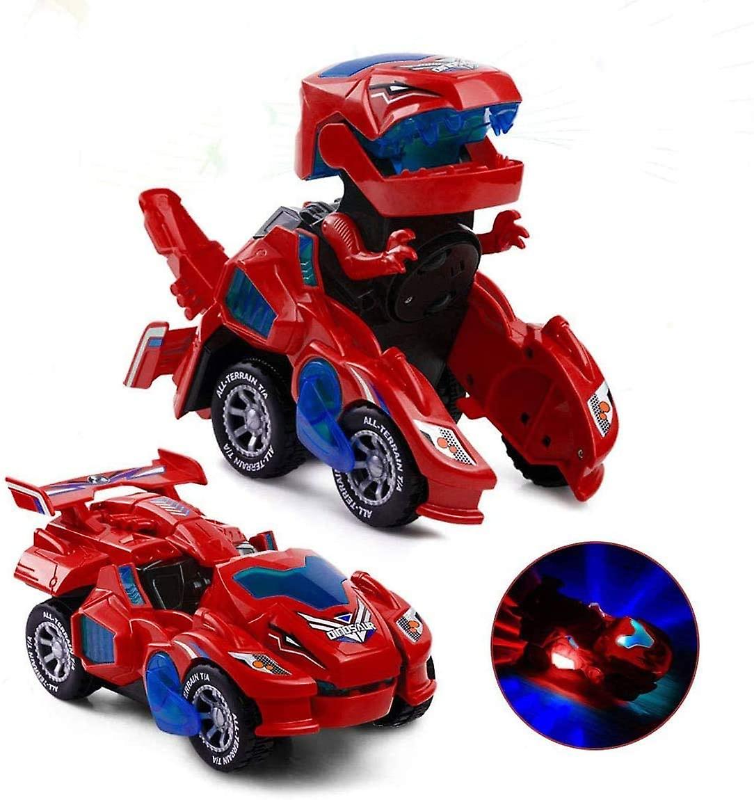 Transforming Toy  Automatic Transforming Dinosaur Car With Led And Flashing Light For Boys And Girls Aged 3+