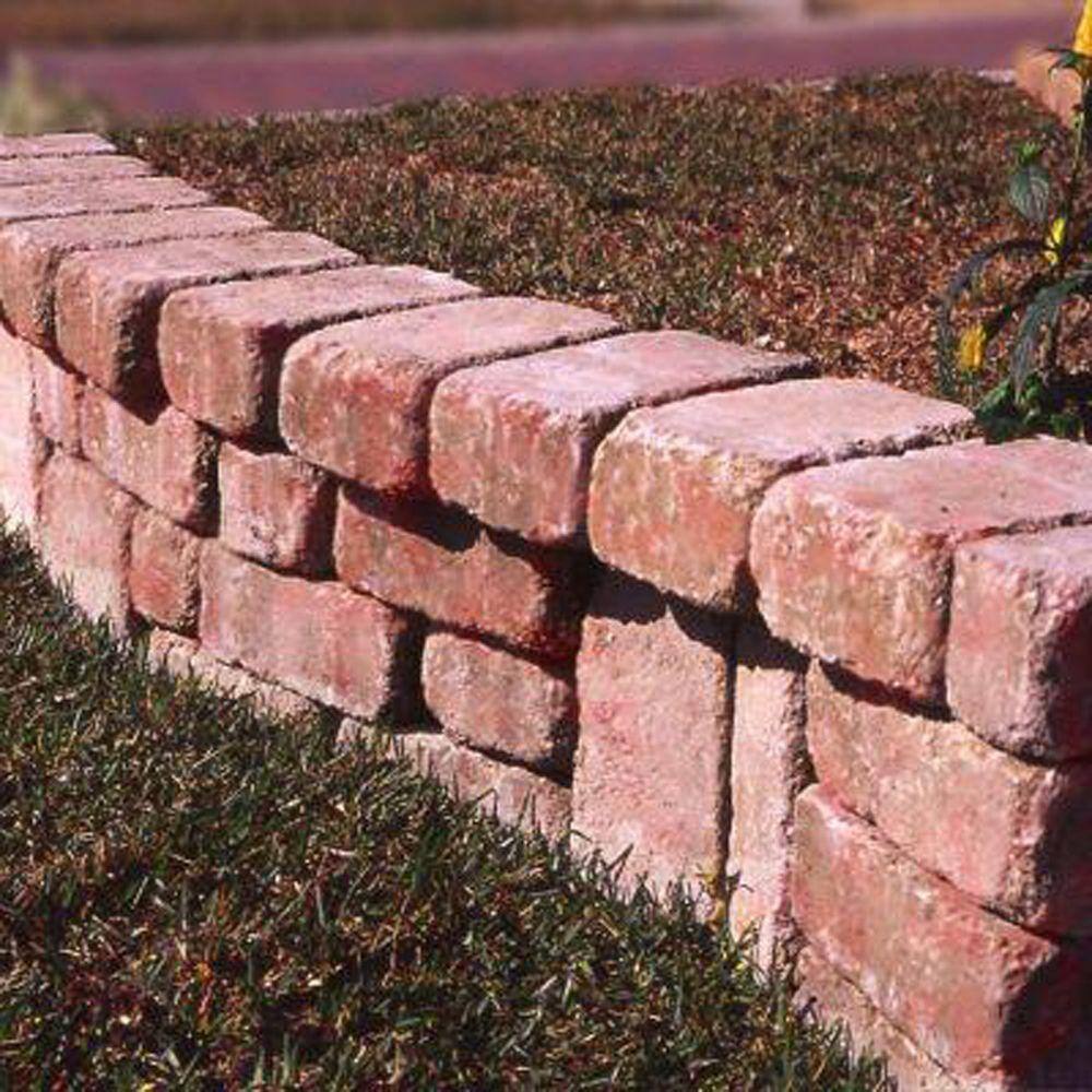 Oldcastle Olde Manor 3.75 in. x 11.5 in. x 8 in. Red Charcoal Concrete Garden Wall Block (120-Piece Pallet) 16253145