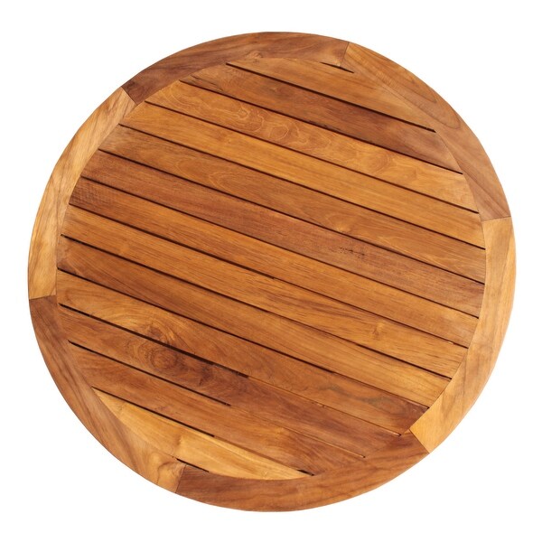 Chic Teak Bahama Round Outdoor Teak Wood Patio Coffee Table，31 inch