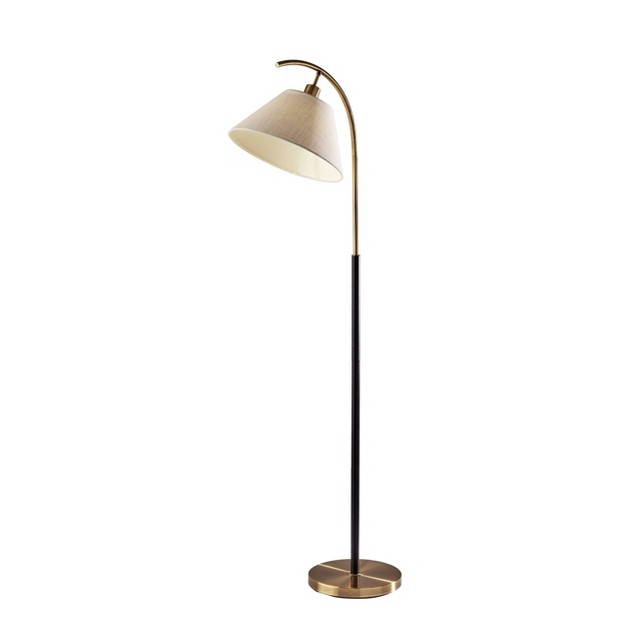 Jerome Floor Lamp Black antique Brass Adesso