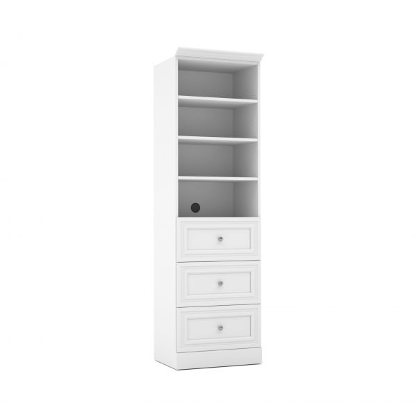 Bestar Versatile by Bestar 25'' Storage Unit with 3-Drawer set Unit in White