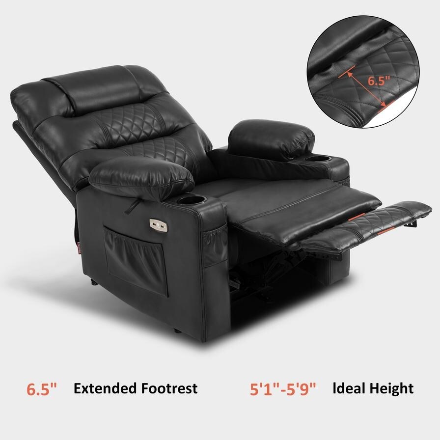 MCombo Electric Power Recliner Chair with Heat and Massage  Leather PR621