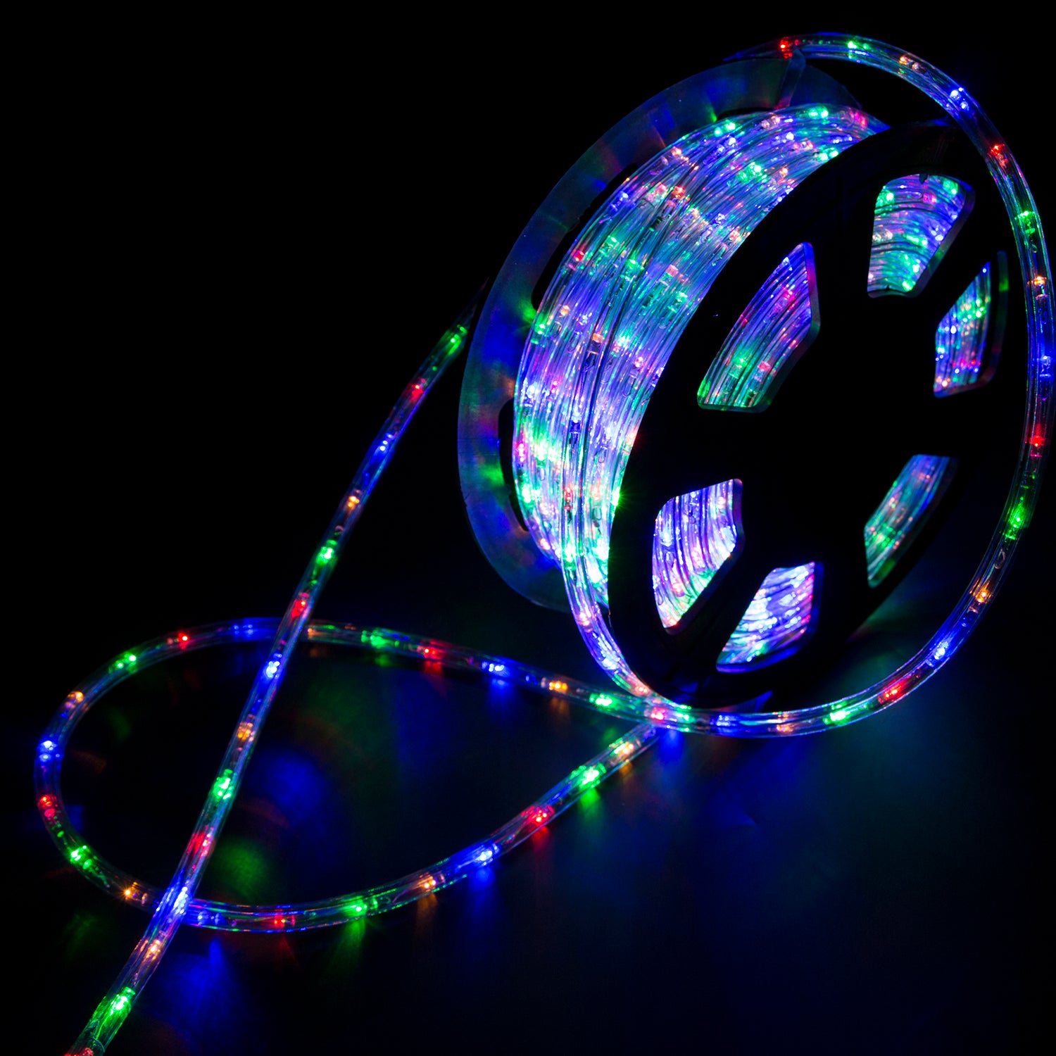 100Ft 2 Wire LED Rope Lights, RGB Lights with Clear PVC Jacket Connectable and Flexible for Indoor Wedding Christmas Party Waterproof Outdoor Decoration