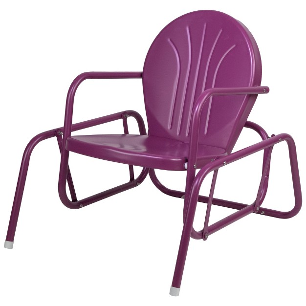 Northlight Outdoor Retro Metal Tulip Glider Patio Chair Purple