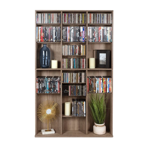 Oskar Adjustable Media Wall Unit Weathered Oak Atlantic