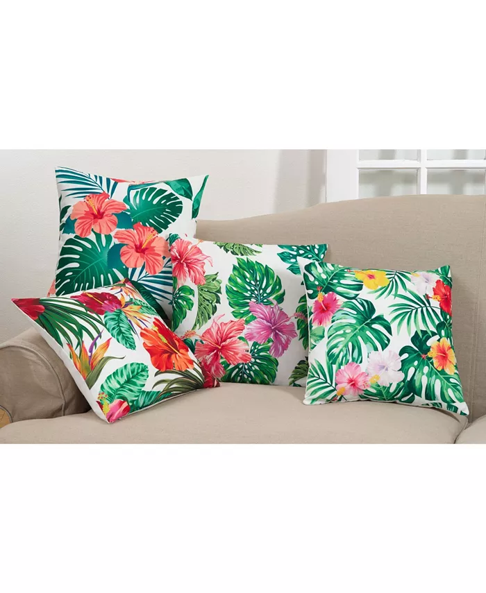 Saro Lifestyle Island Palms Statement Decorative Pillow， 18