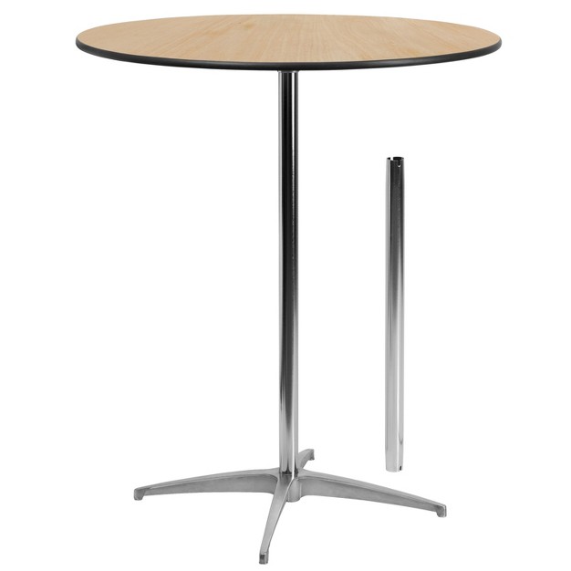 Round Wood Cocktail Table With And 42 quot Columns