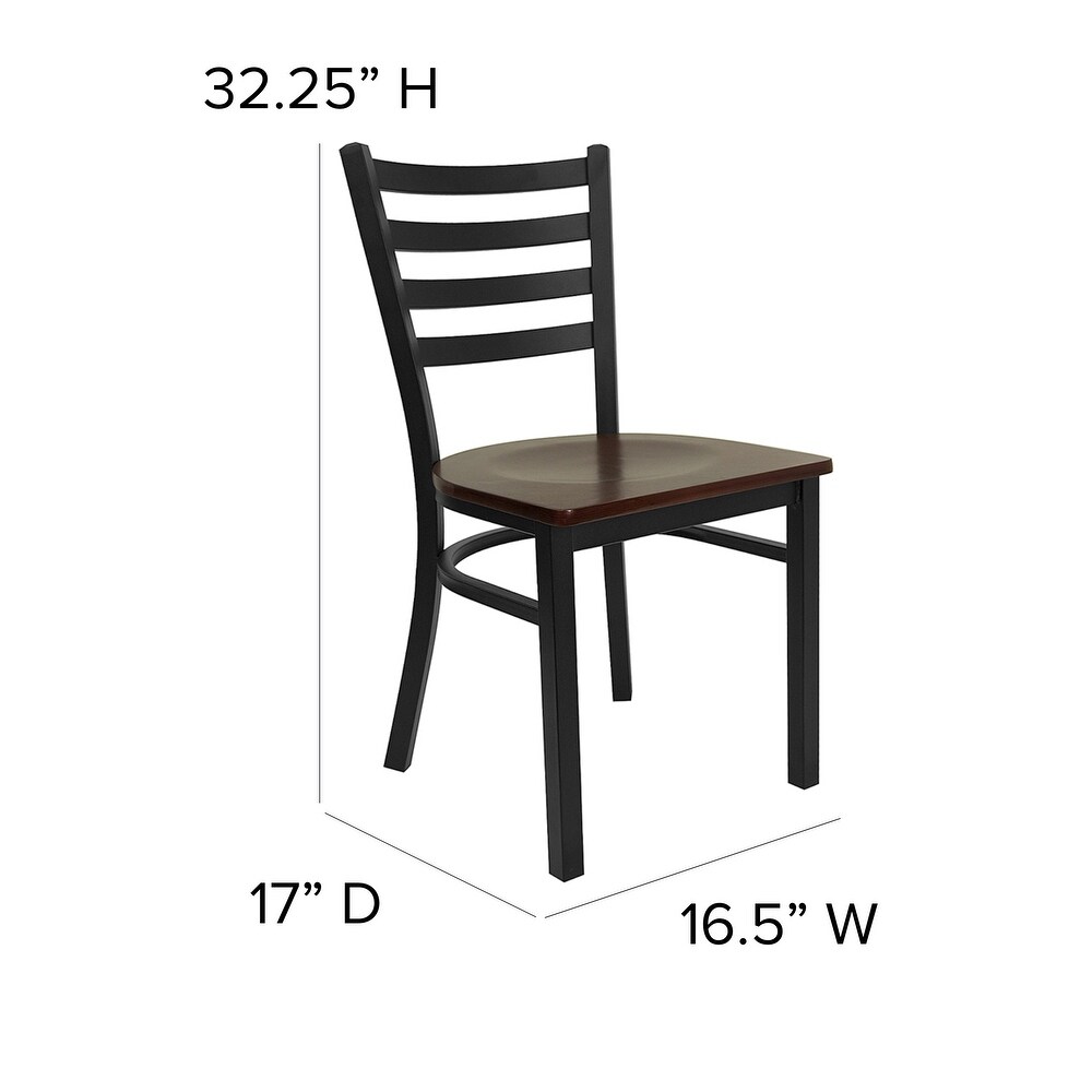 Ladder Back Metal Restaurant Chair   16.5\