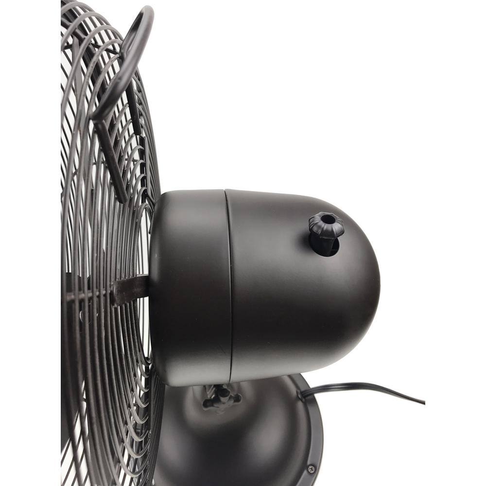 Hunter Retro 12 in. 3 Speed All-Metal Table Fan with Wide Oscillation in Oil-Rubbed Bronze 90406