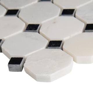 MSI Greecian White 12 in. x 12 in. Polished Marble Floor and Wall Mosaic Tile (1 sq. ft.Each) TW1-SH-GWO