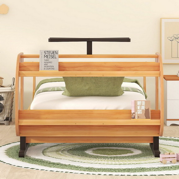 Twin Size Plane Shaped Platform Bed with Rotatable...