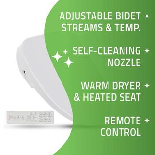 ANZZI Envo Shore Smart Electric Bidet Seat for Elongated Toilet in White with Remote Control and Heated Seat TL-AZEB101B