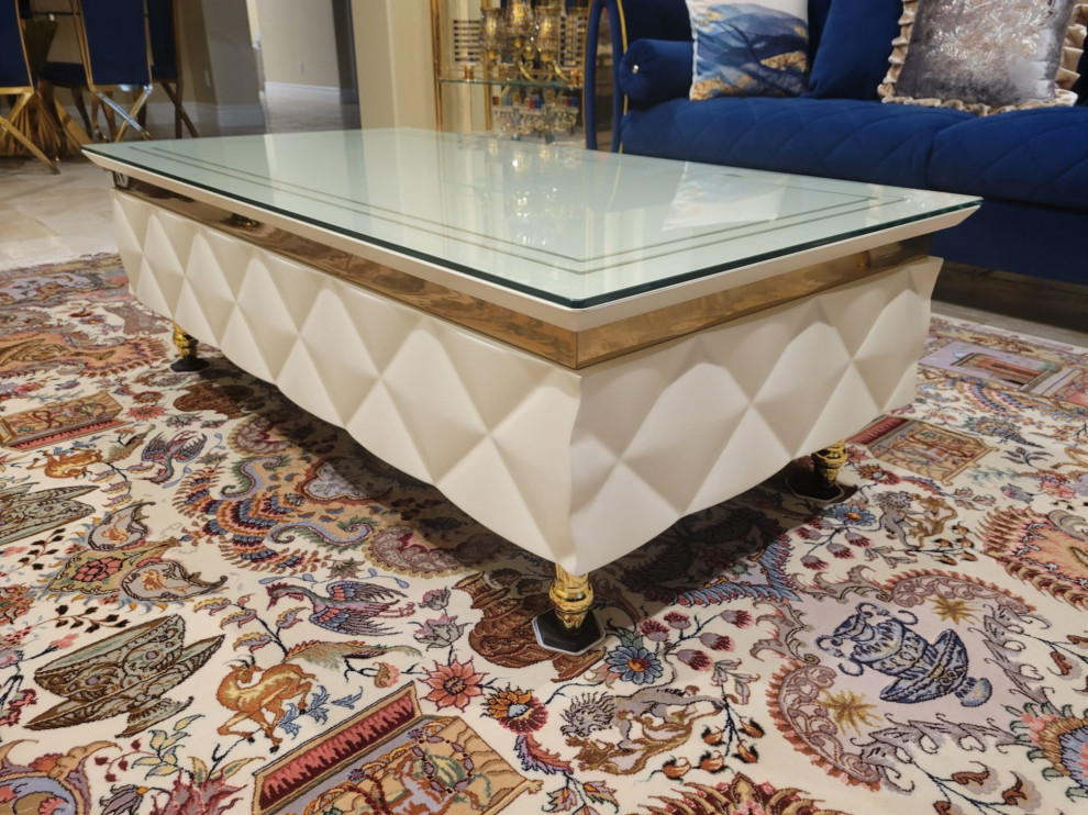 Infinity Coffee Table With Glass Top   Traditional   Coffee Tables   by Infinity Furniture  Houzz