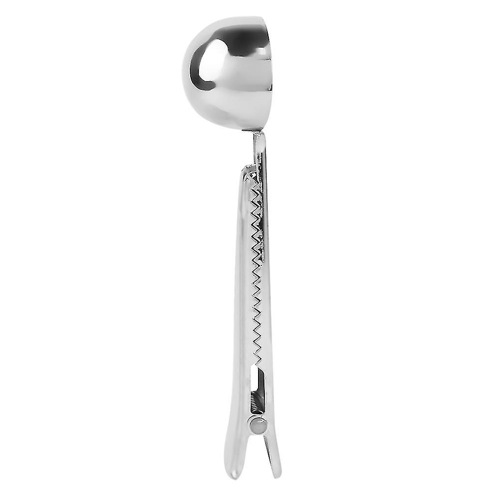 2 in 1 Stainless Steel Stirring Measuring Spoon with Sealing Clip for Kitchen Cafe