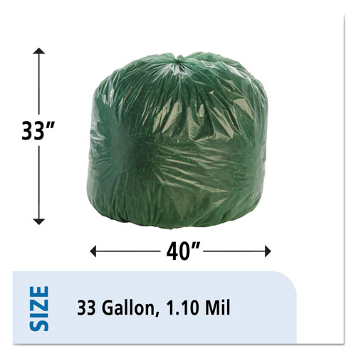 Stout Controlled Life-Cycle Plastic Trash Bags | 33 gal， 1.1 mil， 33