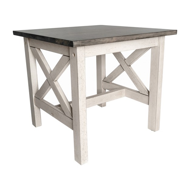 Emma And Oliver Solid Wood Farmhouse Style End Table