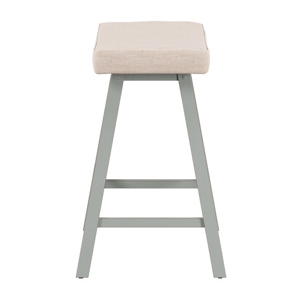 Moreno Wood Backless Counter Height Stool， Distressed Gray