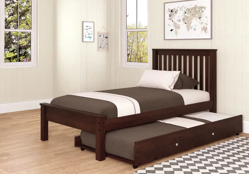 Carson Cappuccino Twin Bed with Trundle