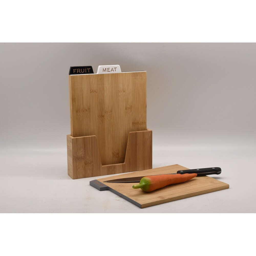 Set of 3 BAMBOO CUTTING BOARD with index style tab design 23.7*4.7*30CM