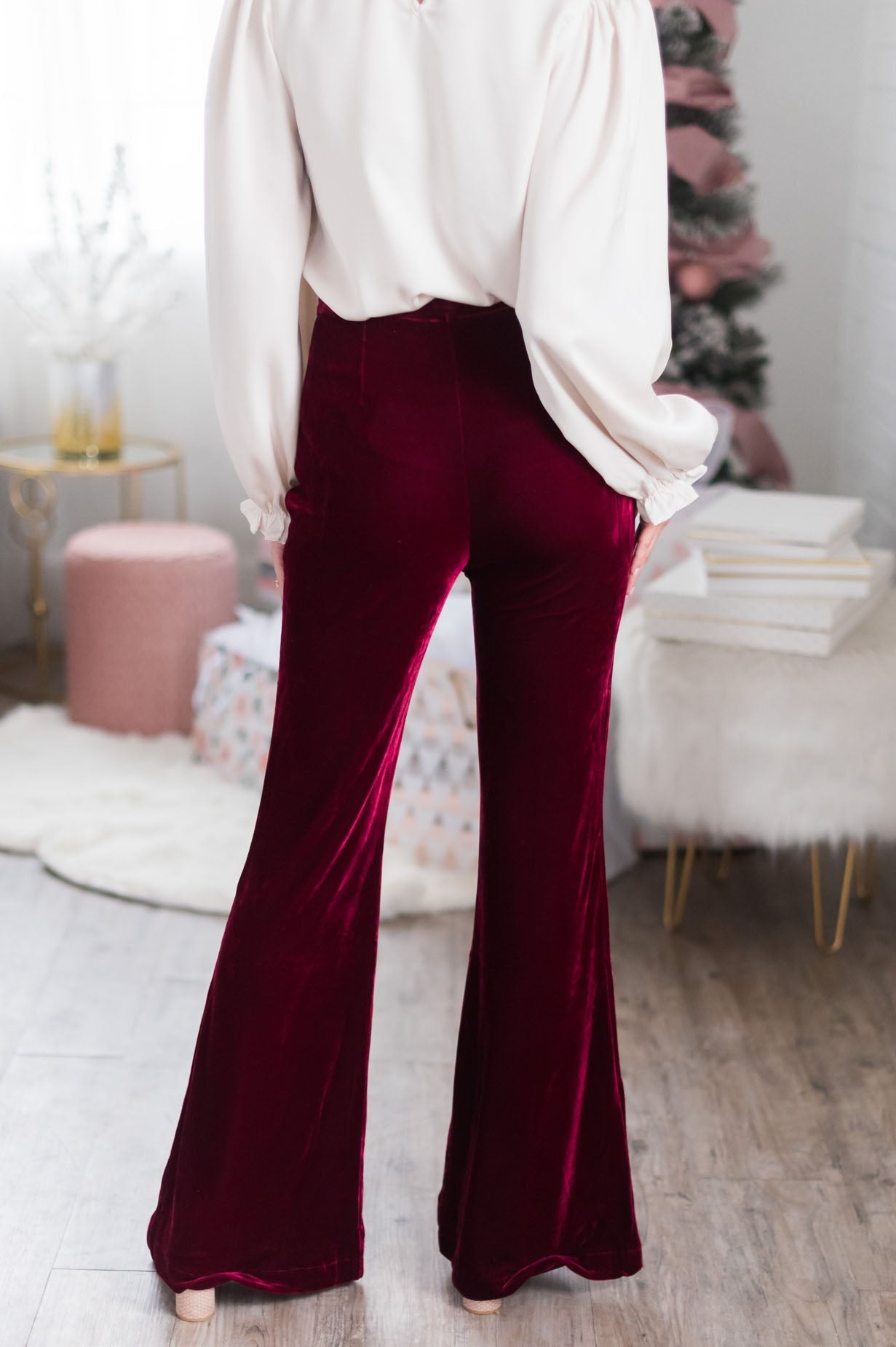 Cheerful Velvet Flare Pants