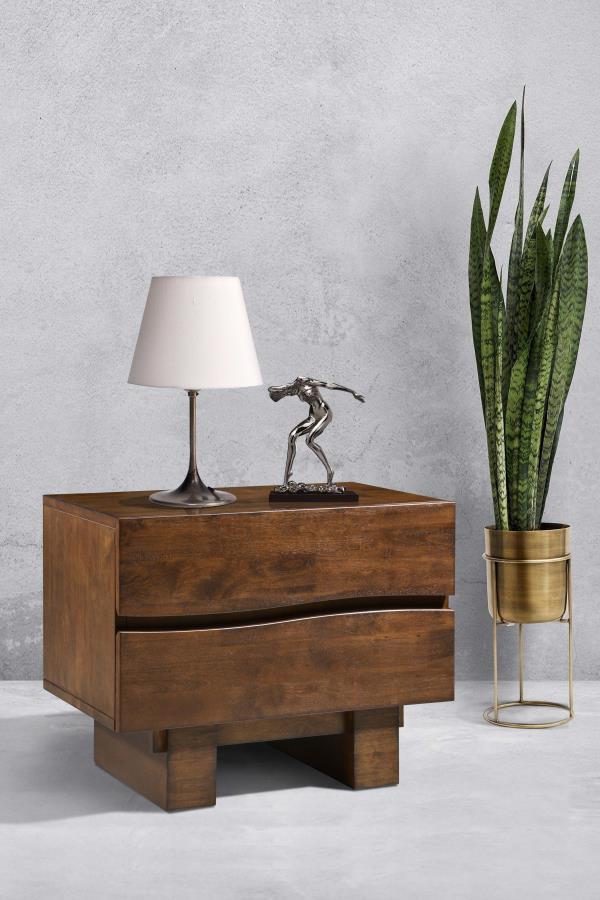 Genevieve 2-drawer Rectangular Nightstand Dark Brown