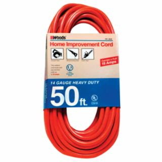 Woods Wire 860 626 14/3 50' Orange Extension Cord