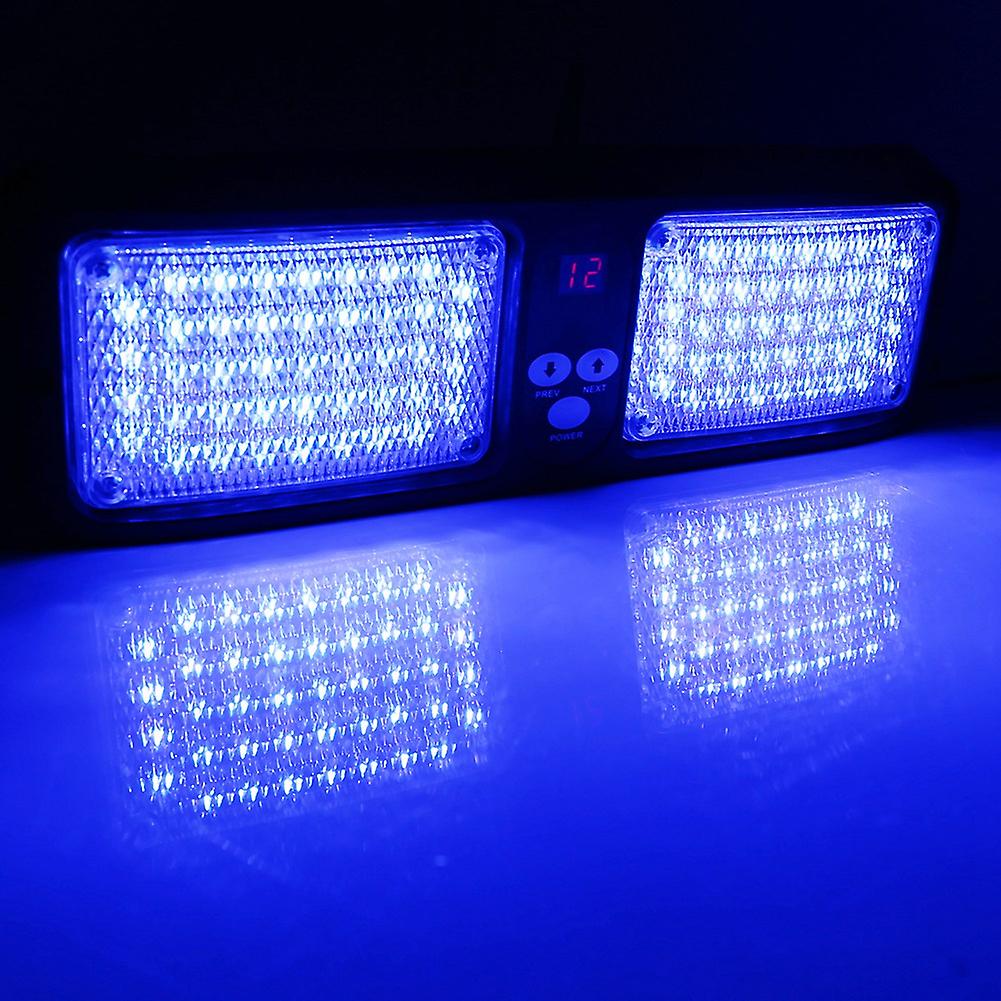 86led Emergency Beacon Vehicle Car Truck Sun Visor Strobe Flash Light Lamp 12v Blue