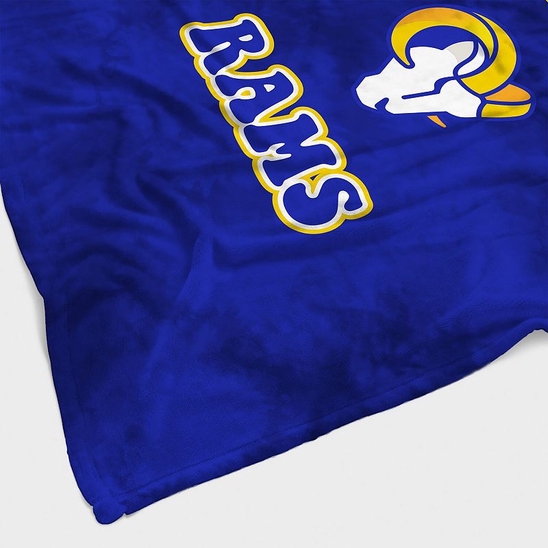 Los Angeles Rams 60'' x 70'' Bubble Tie-Dye Flannel Sherpa Blanket