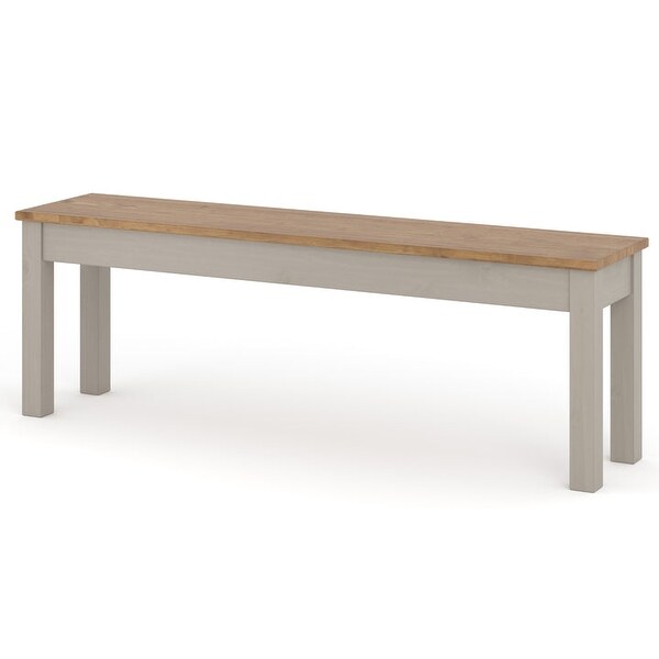 Wood Bench White Distressed | Furniture Dash