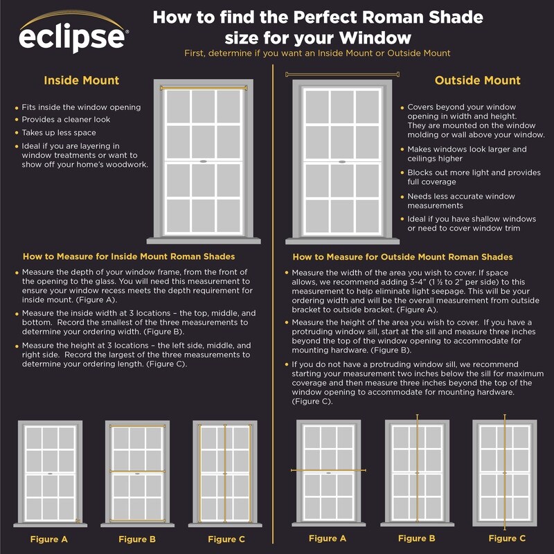 Eclipse Darien Ogee 100% Total Blackout Cordless Roman Shade